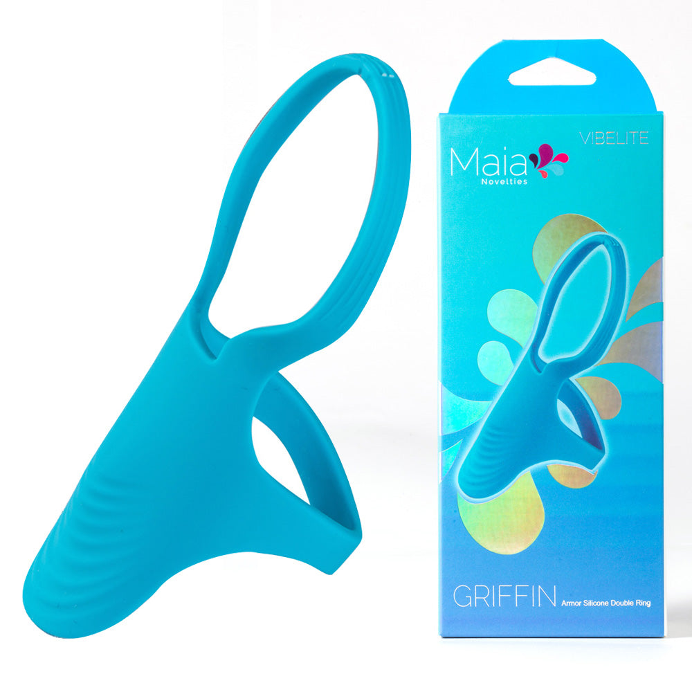 Maia Griffin Silicone Cock Ring - Blue