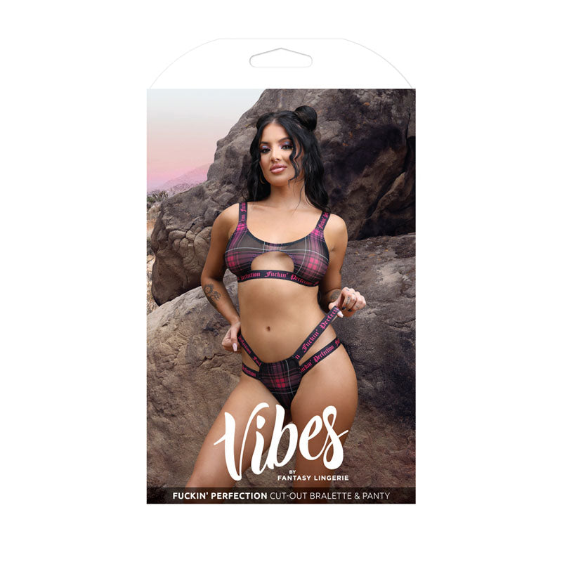 Vibes Fuckin' Perfection Cut-Out Bralette & Panty - S/M