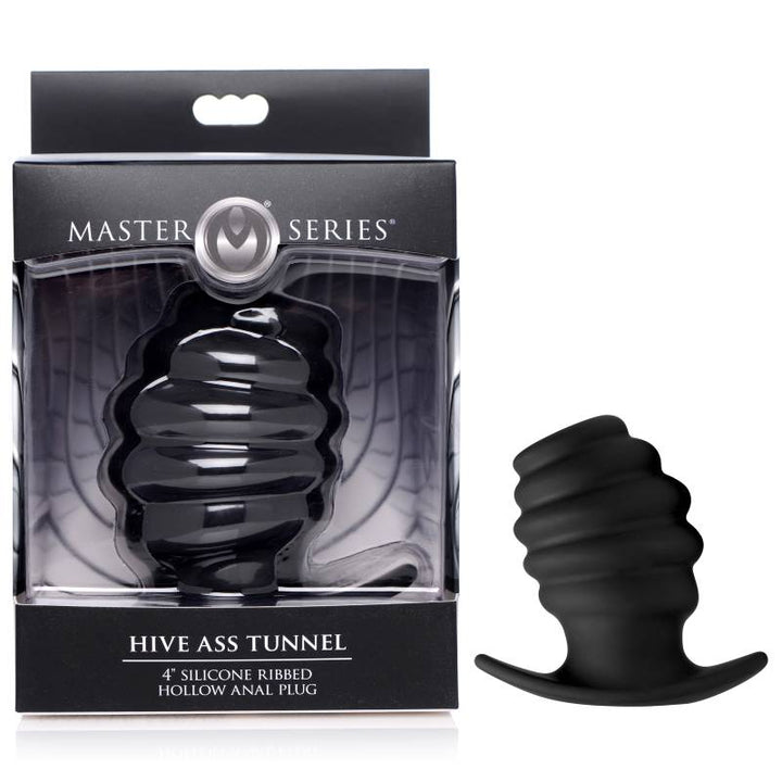 Master Series Hive Ass Tunnel - Black Large 10 cm Hollow Plug