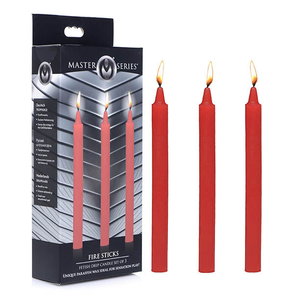 Master Series Fetish Red Drip Candles - 3 Pack
