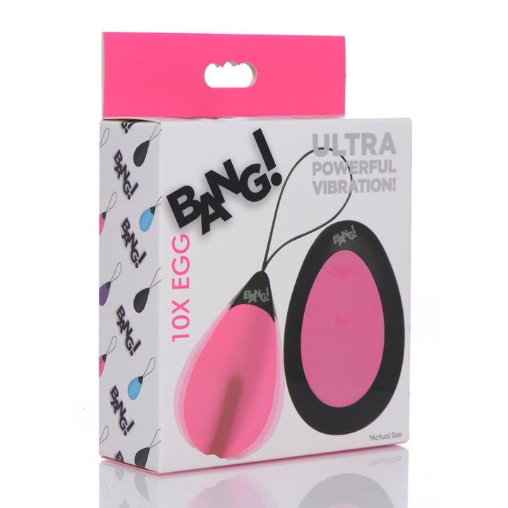 Bang! 10X Vibrating Egg with Wireless Remote - Pink