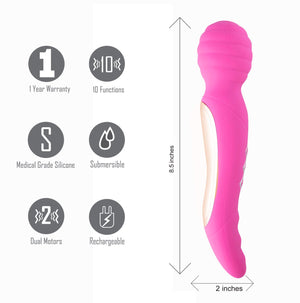 Maia Zoe - Neon Pink Dual Vibrating Massage Wand
