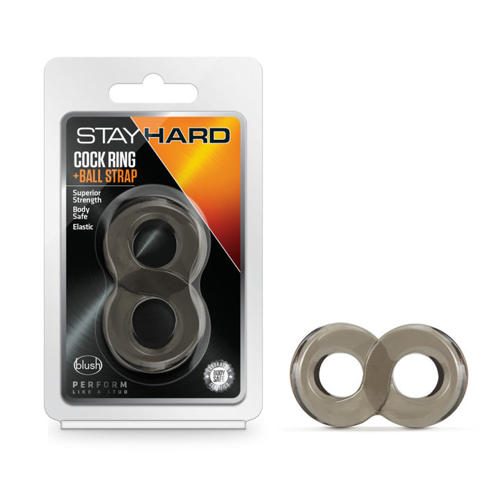 Stay Hard Black Cock Ring and Ball Strap