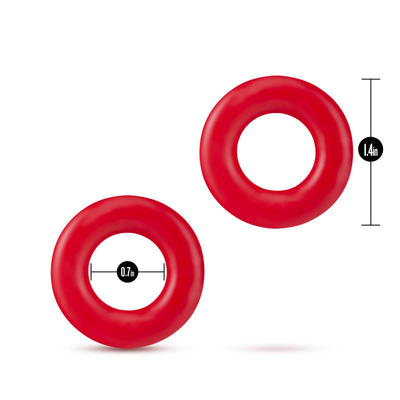 Stay Hard Donut Red Cock Rings - Set of 2