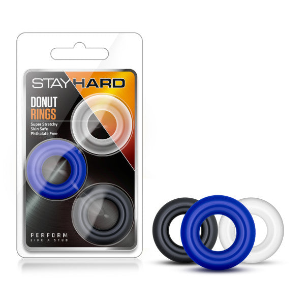 Stay Hard - Donut Rings - Coloured Cock Rings - Set of 3