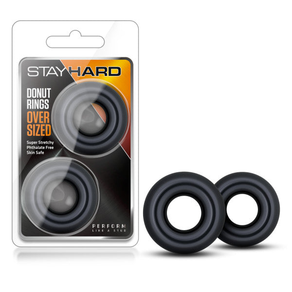 Stay Hard - Donut Rings Oversized - Black Large Cock Rings - Set of 2
