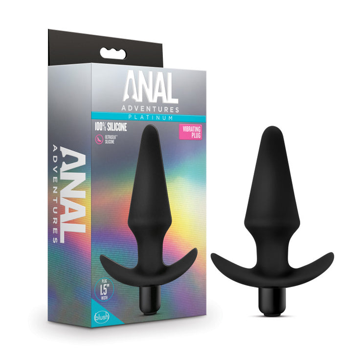 Anal Adventures Platinum Vibra Butt Plug - Black