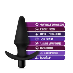 Anal Adventures Platinum Vibra Butt Plug - Black