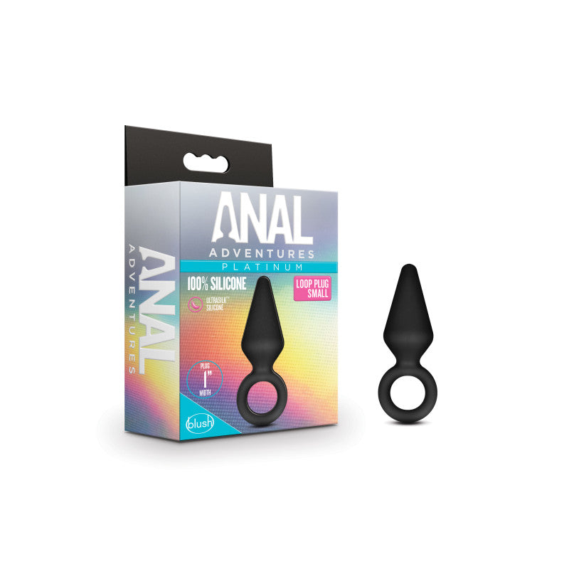 Anal Adventures Platinum Small Black Loop Butt Plug