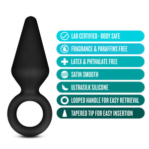 Anal Adventures Platinum Small Black Loop Butt Plug