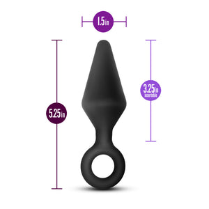 Anal Adventures Platinum Loop Butt Plug - Large - Black