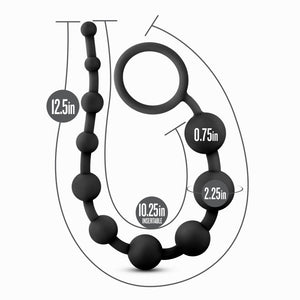 Anal Adventures Platinum Black 10 Anal Beads