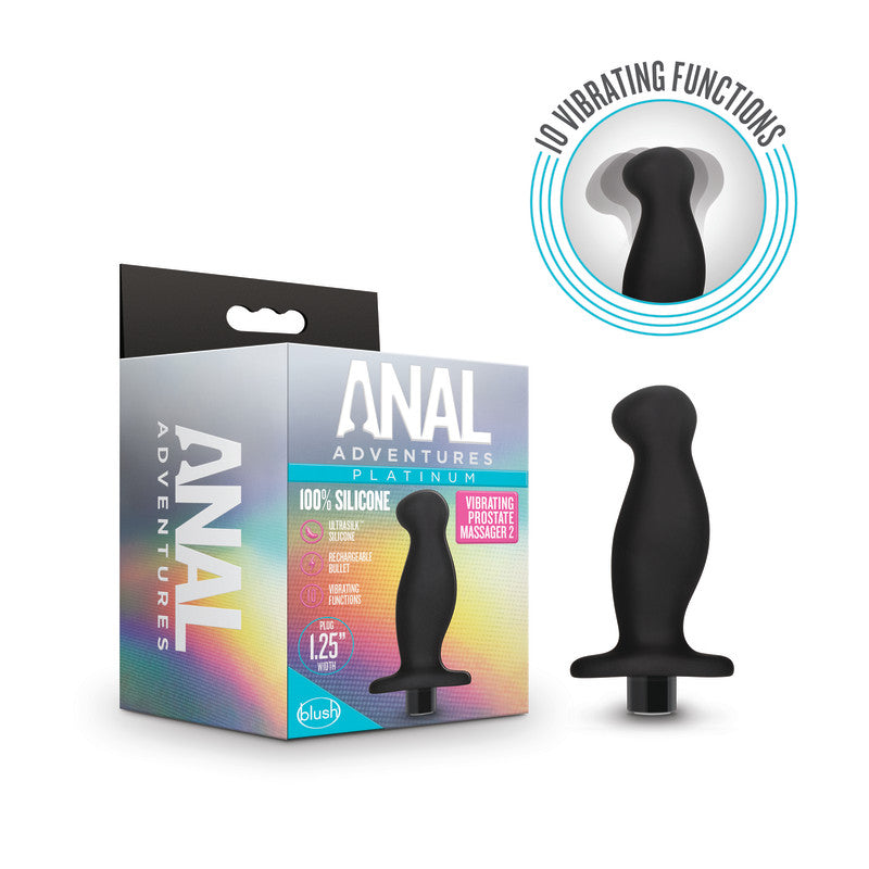 Anal Adventures Platinum Vibrating Black Prostate Massager 02