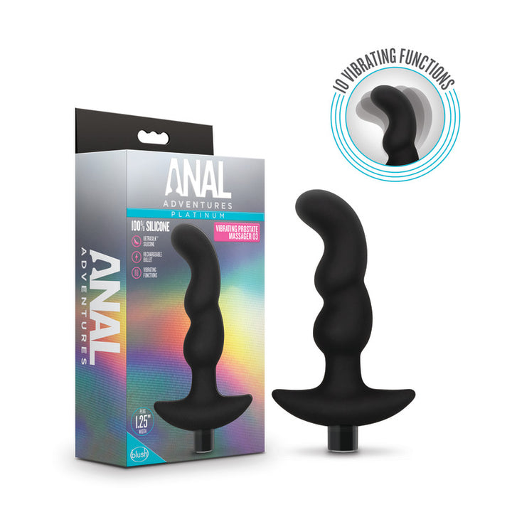 Anal Adventures Platinum Vibrating Black Prostate Massager 03