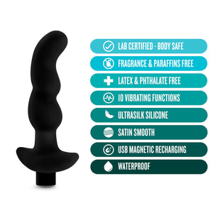 Anal Adventures Platinum Vibrating Black Prostate Massager 03