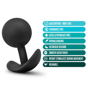 Anal Adventures Platinum Black Vibra Plug with Internal Weight