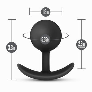 Anal Adventures Platinum Black Vibra Plug with Internal Weight