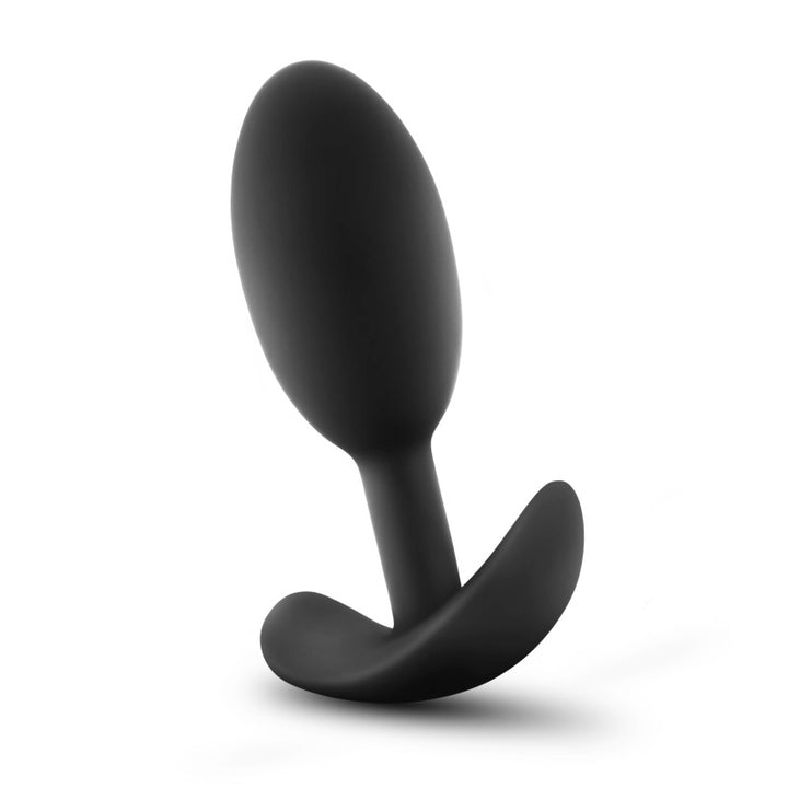 Anal Adventures Platinum Vibra Slim Butt Plug - Medium - Black