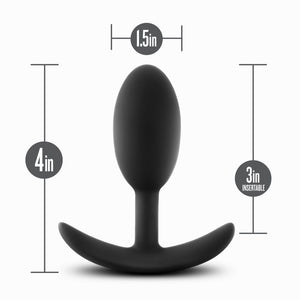 Anal Adventures Platinum Vibra Slim Butt Plug - Medium - Black