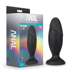 Anal Adventures Platinum Black Rocket Butt Plug