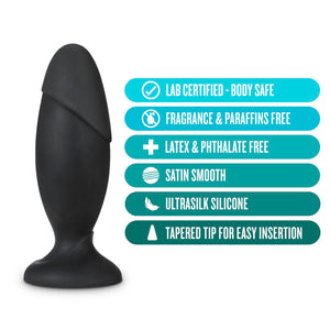 Anal Adventures Platinum Black Rocket Butt Plug