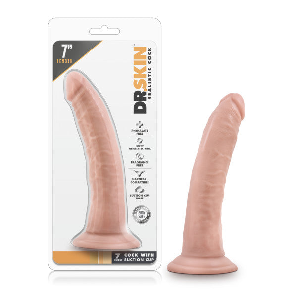 Dr. Skin 7 Inch Cock with Suction Cup - Flesh