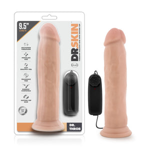 Dr. Skin Dr. Throb - Flesh 9.5 inch Vibrating Dong