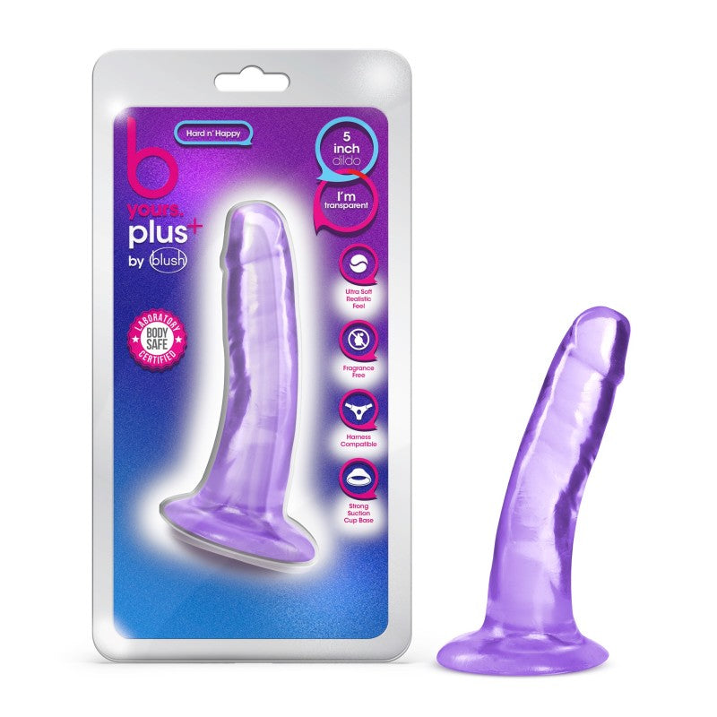 B Yours Plus Hard N Happy 5.5 Inch Dong - Purple