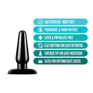 Anal Adventures Basic Medium Black Butt Plug