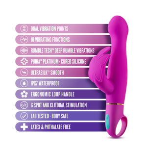 Aria Naughty AF Butterfly Vibrator - Plum