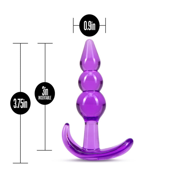 B Yours Triple Bead Purple Anal Butt Plug