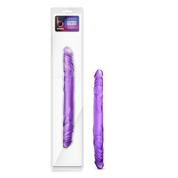 B Yours 14 Inch Double Dildo - Purple