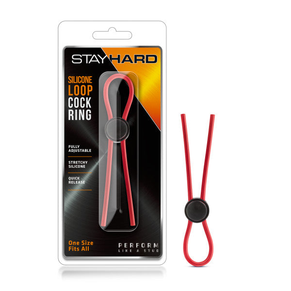 Stay Hard - Loop Adjustable Lasso Cock Ring - Red