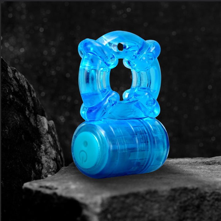 Stay Hard Vibrating 5 Function Cock Ring - Blue