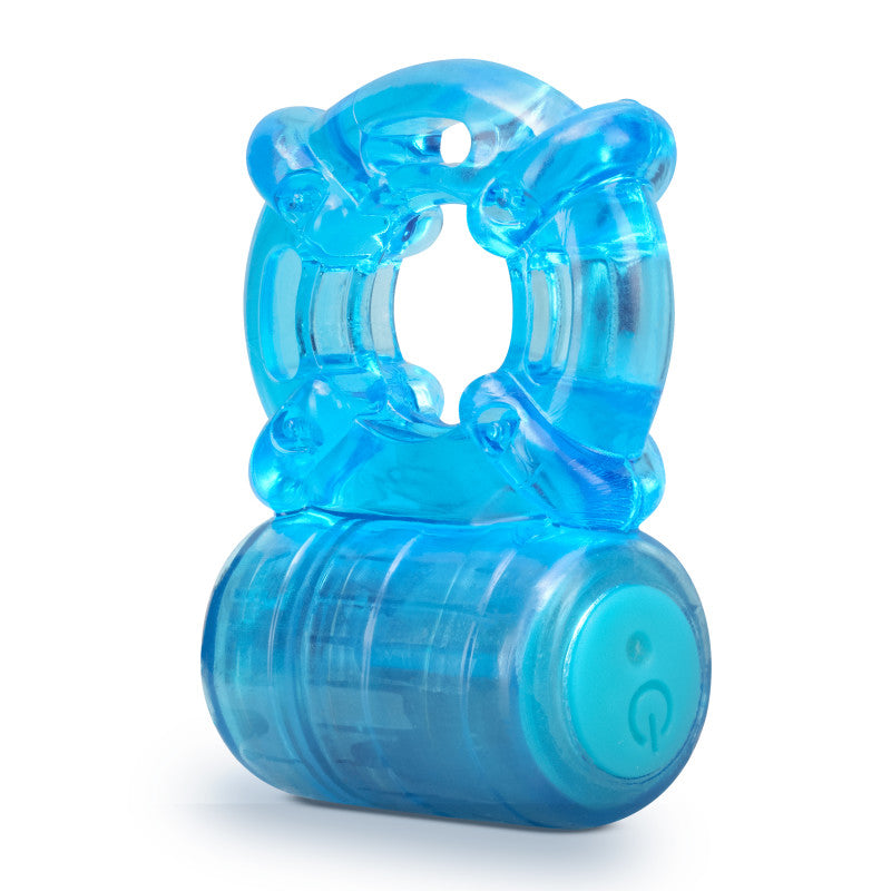 Stay Hard Vibrating 5 Function Cock Ring - Blue