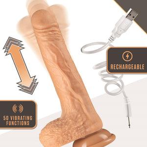 Dr. Skin - 7 Inch Dr. Grey - Thrusting Poseable Dong - Flesh