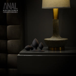 Anal Adventures Platinum Black Stout Plug Kit