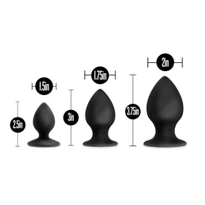 Anal Adventures Platinum Black Stout Plug Kit