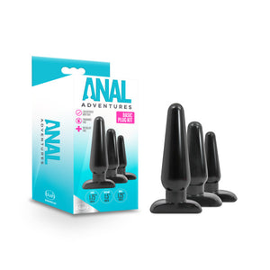 Anal Adventures Black Basic Butt Plug Kit
