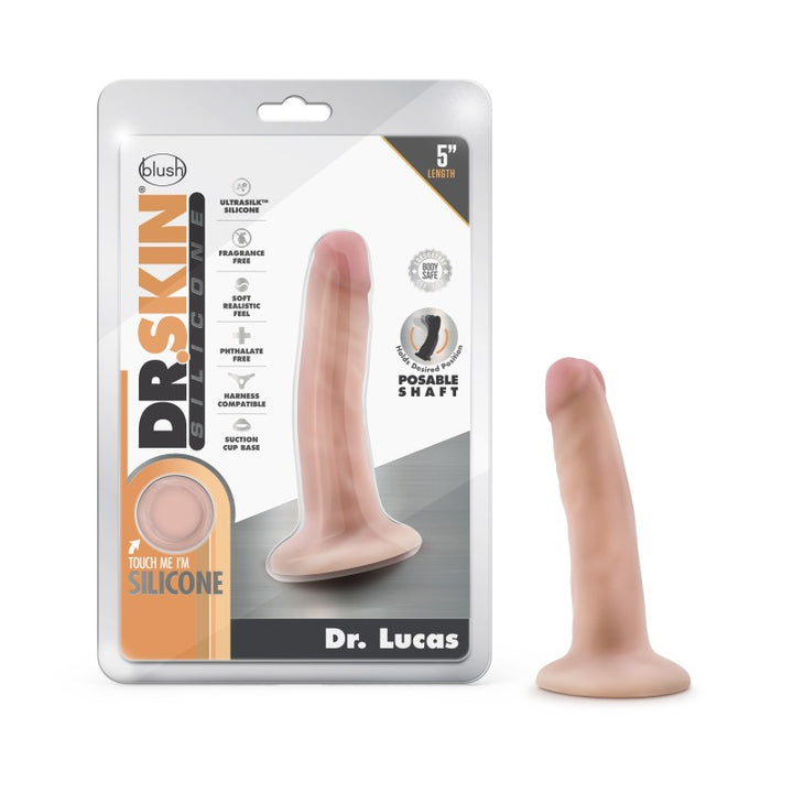 Dr. Skin 5 Inch Dr. Lucas Poseable Dildo - Flesh