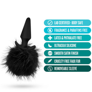 Anal Adventures Platinum Black Rabbit Tail Plug