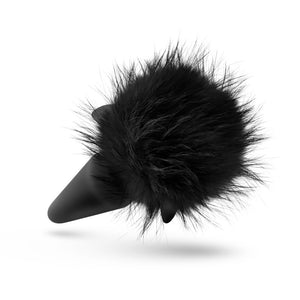 Anal Adventures Platinum Black Rabbit Tail Plug