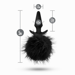 Anal Adventures Platinum Black Rabbit Tail Plug
