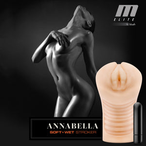 M Elite Soft and Wet - Annabella Vibrating Stroker - Flesh