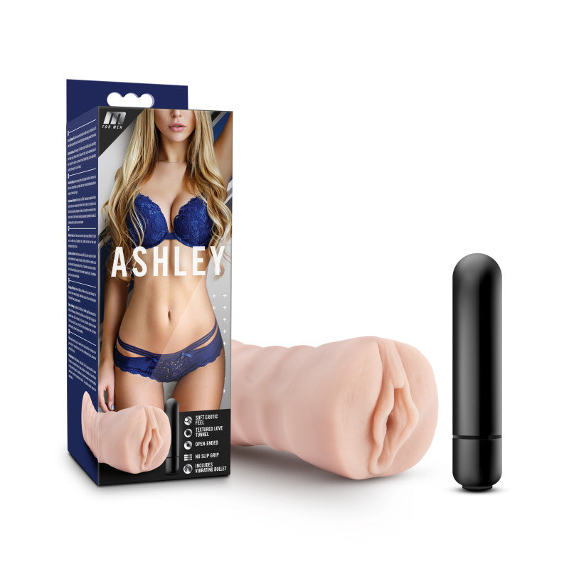 M for Men Ashley - Flesh Vibrating Vagina Stroker