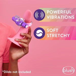 Play With Me Bull Vibrating C-Ring - Clear/Purple