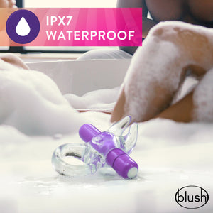 Play With Me Bull Vibrating C-Ring - Clear/Purple