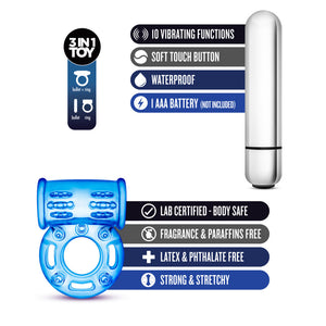 Stay Hard 10-Function Vibrating Bull Ring Cock Ring