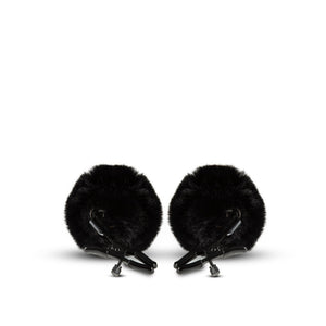 Noir Pom Adjustable Furry Nipple Clamps