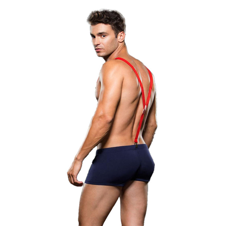 Envy Fireman Bottom with Suspenders - Blue/Red - L/XL